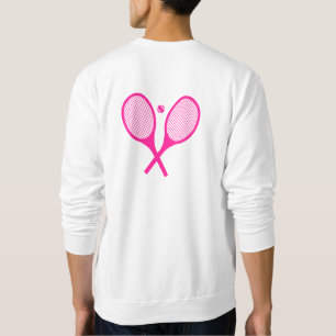 Klassischer Minimalistischer Tennisschläger Weißer Sweatshirt