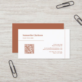 Klassischer Minimalistischer Terracotta-Code QR Visitenkarte