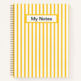 Klassischer moderner Individuelle Name Gelber Stre Notizbuch