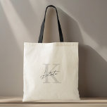 Klassischer moderner Monogramm-Bridesmaid-Name Tragetasche<br><div class="desc">Maßgeschneiderte Totentasche mit klassisch modernem Monogramm mit individuellem Original und Namen.</div>