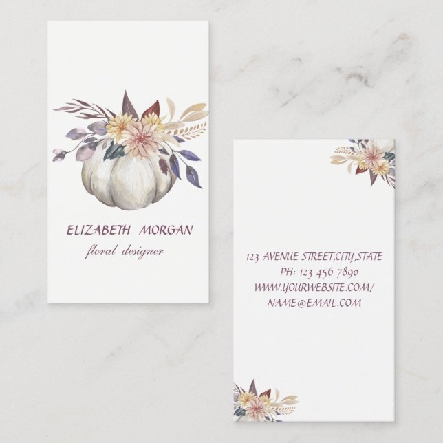 Klassischer moderner Wasserfarbenpumpen, weiß Visitenkarte (Vorne/Hinten)