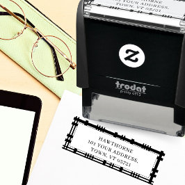 Klassischer Monogramm Einfache Rücksendeadresse Na Permastempel