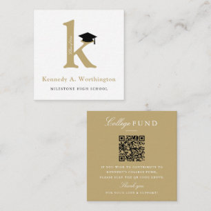 Klassischer Monogramm-Gold-'K'-Abschluss-College-F Begleitkarte