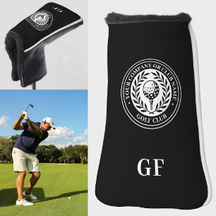 Klassischer Monogramm-Individuelle Name Schwarz-we Golf Headcover