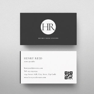 Klassischer Monogramm-Logo-QR-Code Visitenkarte