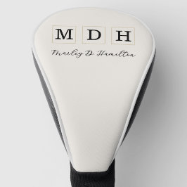 Klassischer Monogramm-Spielernamne Golf Headcover