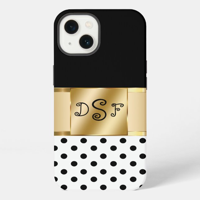 Klassischer Monogramm-Stil iPhone Hülle (Rückseite)