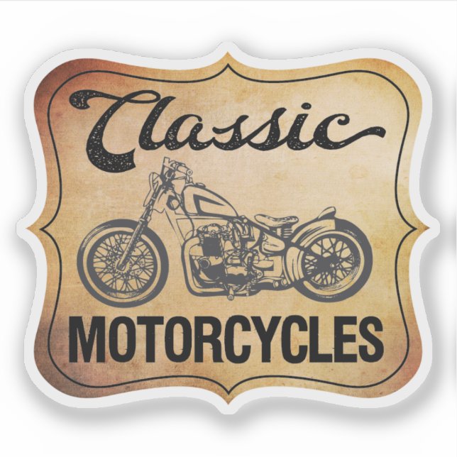 Klassischer Motorrad-Vintager Stil Aufkleber (Vorderseite)