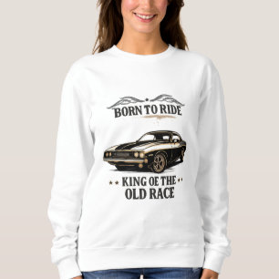 Klassischer Muscle-Car-Fahrer-Frauen-Sweatshirt Sweatshirt