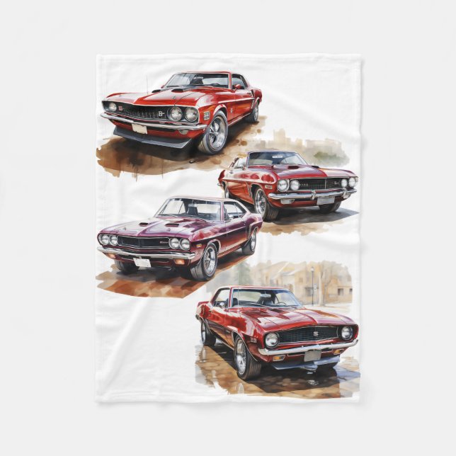 Klassischer Muscle Car Fleecedecke (Vorderseite)