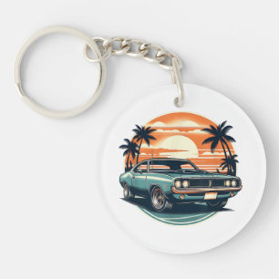 Klassischer Muscle-Car-Retro-Vintage-Stil Schlüsselanhänger