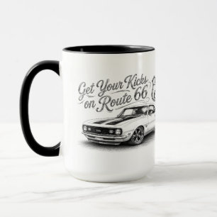 Klassischer Muscle Car Route 66 Kaffeebecher Tasse