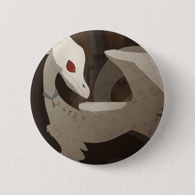 Klassischer Musikdrache Button (Vorderseite)