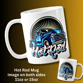 Klassischer Muskelwagen des blauen Frisierten Auto Kaffeetasse