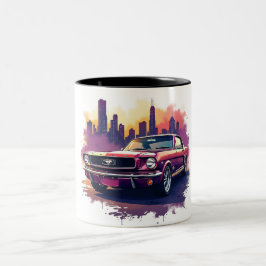 Klassischer Mustang-Kaffeebecher Zweifarbige Tasse
