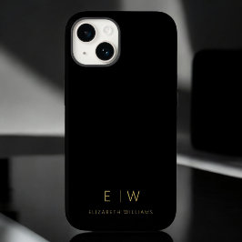Klassischer Name der Minimalistischen Schwarz-Gold Case-Mate iPhone 14 Hülle