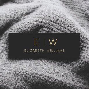 Klassischer Name der Minimalistischen Schwarz-Gold Namensschild