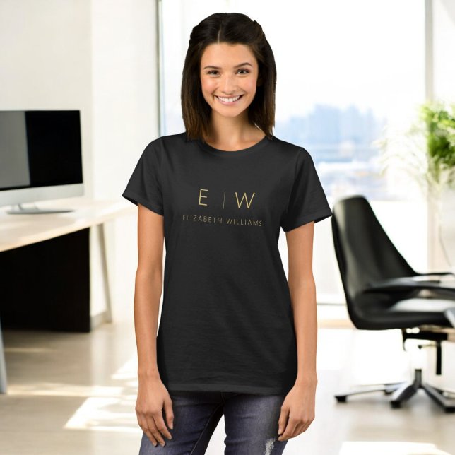 Klassischer Name der Minimalistischen Schwarz-Gold T-Shirt (Von Creator hochgeladen)