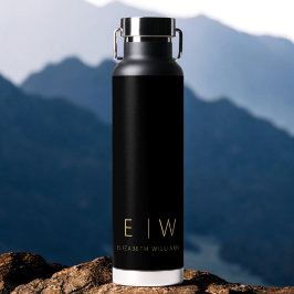 Klassischer Name der Minimalistischen Schwarz-Gold Trinkflasche