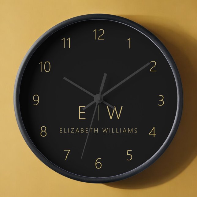 Klassischer Name der Minimalistischen Schwarz-Gold Uhr (Von Creator hochgeladen)