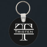 Klassischer Name der Schwarz-weißen Monogramm Schlüsselanhänger<br><div class="desc">Dieses Design entstand aus meiner einzigartigen Acrylmalerei. Sie kann personalisiert werden, indem Sie auf die Schaltfläche Anpassen klicken und den Namen, die Initialen oder die Wörter ändern. Sie können auch die Textfarbe und den Textstil ändern oder den Text für nur ein Bild löschen. Kontaktieren Sie mich unter colorflowcreations@gmail.com , wenn...</div>