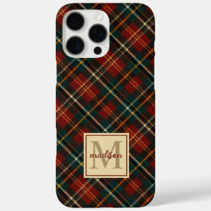 Klassischer Name des Karierten Tartan Monogrammes iPhone 16 Pro Max Hülle