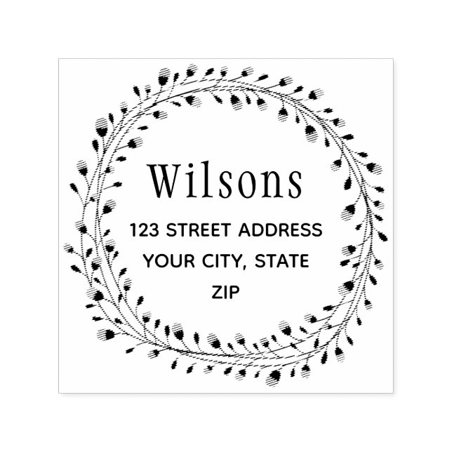 Klassischer Name Laurel Wreath Permastempel (Design)