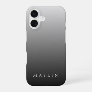 Klassischer Name oder Wort Farbverlauf Grau iPhone 16 Hülle