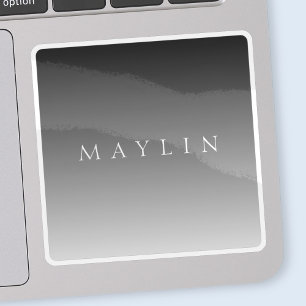 Klassischer Name oder Wort   Gradient Gray Aufkleber