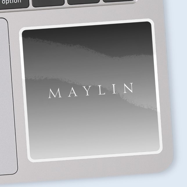 Klassischer Name oder Wort | Gradient Gray Aufkleber (Von Creator hochgeladen)