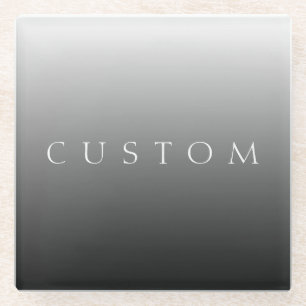 Klassischer Name oder Wort   Gradient Gray Glasuntersetzer