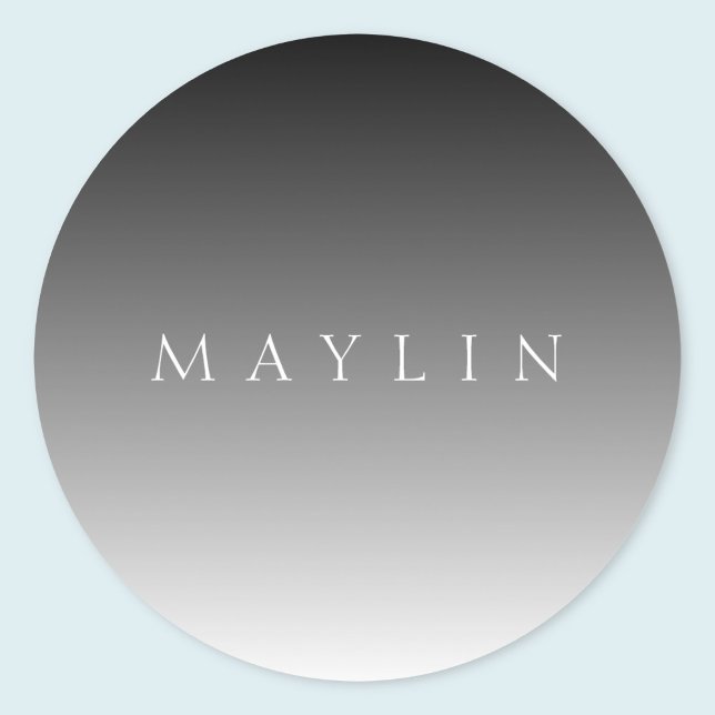 Klassischer Name oder Wort | Gradient Gray Runder Aufkleber (Von Creator hochgeladen)