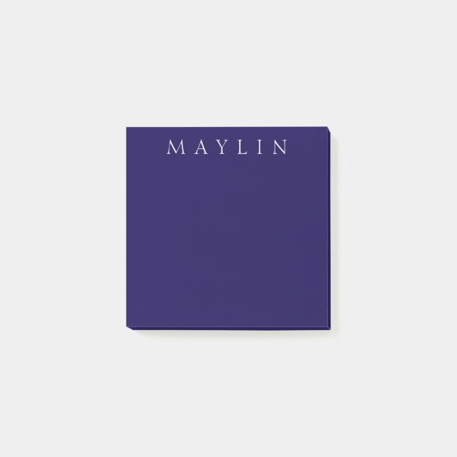 Klassischer Name oder Wort | Purplish Dark Blue Post-it Klebezettel (Vorderseite)