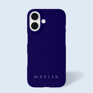 Klassischer Name oder Wort Purpur Dunkelblau iPhone 16 Hülle