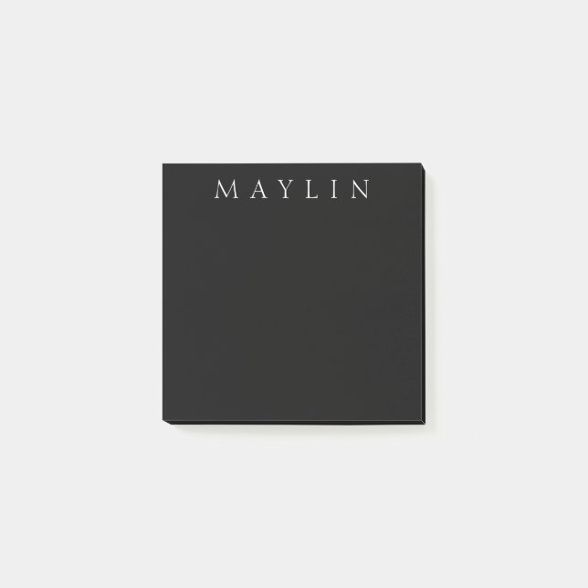 Klassischer Name oder Wort | Schwarz und Weiß Post-it Klebezettel (Vorderseite)