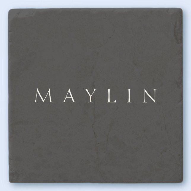 Klassischer Name oder Wort | Schwarz und Weiß Steinuntersetzer (Von Creator hochgeladen)