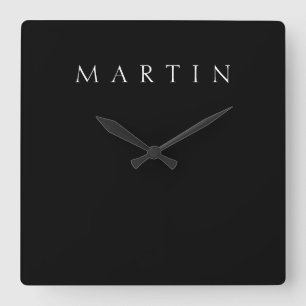 Klassischer Name (oder Wort)   Schwarz/Weiß Quadratische Wanduhr