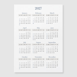 Klassischer Navy 2027 Kalender Jede Hintergrundf Magnetkarte