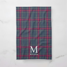 Klassischer Navy- und Rot-Tartan-Karo-Weihnachten Geschirrtuch