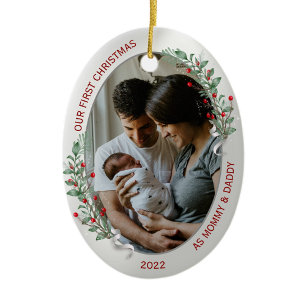 Klassischer Neugeborener 1. Weihnachtsgeburten Pfl Keramik Ornament