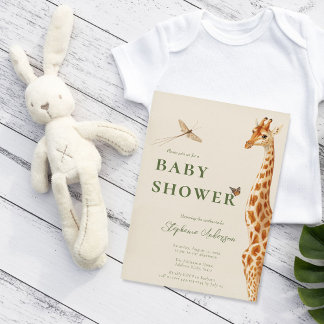Klassischer neutraler Giraffe Einladung
