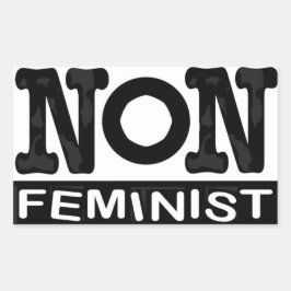 Klassischer nicht-feministischer Logo-Aufkleber Rechteckiger Aufkleber