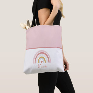 Klassischer Niedlich Chic Preppy Name Rosa Regenbo