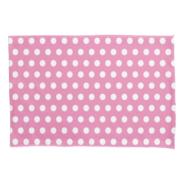 Klassischer Niedlicher Polka Dot Rosa und Weiß Kissenbezug (Vorderseite)