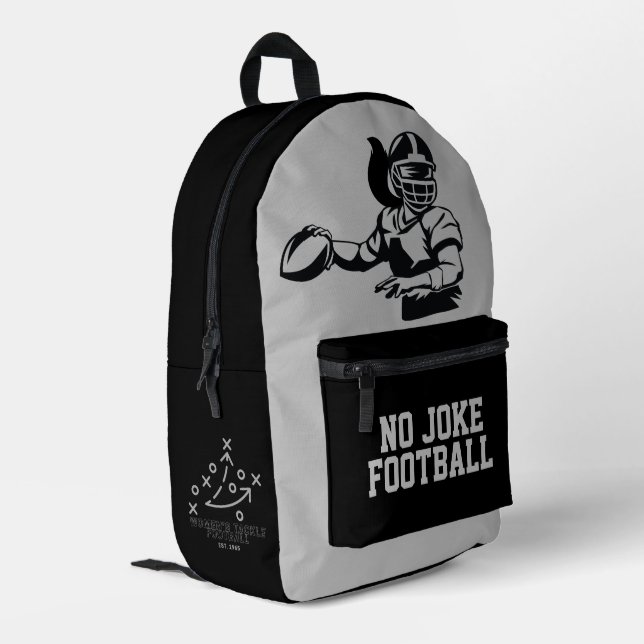 Klassischer NJF QB Bedruckter Rucksack (Rückseitige Ecke links)