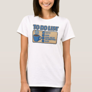 Klassischer Orange COFFEE ARBEIT TRUE CRIME Kunst T-Shirt
