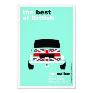 Klassischer Original Mini Cooper minimalistischer  Fotodruck