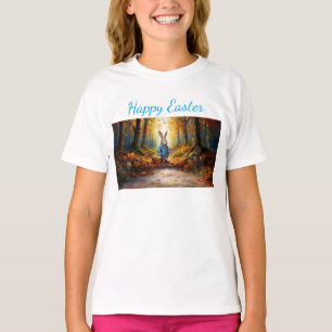Klassischer Osterhase mit Osterkörbchen T-Shirt