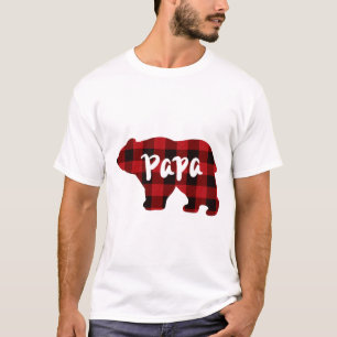 Klassischer Papa Bär Rot und Schwarz Büffel karier T-Shirt