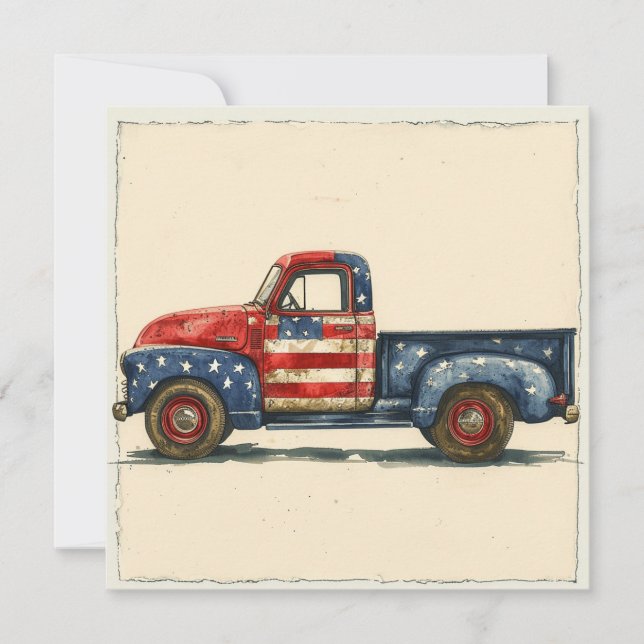 Klassischer Patriotismus: Vintager Ruhm Feiertagskarte (Vorderseite)